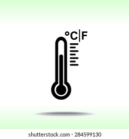 Thermometer sign icon, vector illustration. Flat design style 