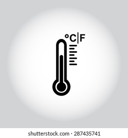 Thermometer sign icon, vector illustration. Flat design style 