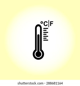Thermometer sign icon, vector illustration. Flat design style 