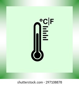 Thermometer sign icon, vector illustration. Flat design style 