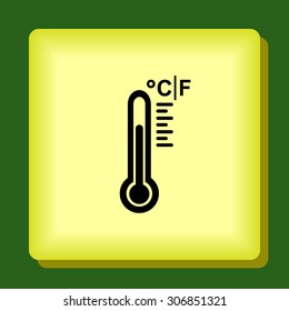Thermometer sign icon, vector illustration. Flat design style 
