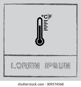 Thermometer sign icon, vector illustration. Flat design style 