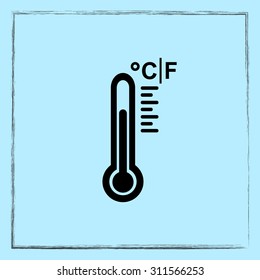 Thermometer sign icon, vector illustration. Flat design style 