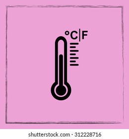 Thermometer sign icon, vector illustration. Flat design style 