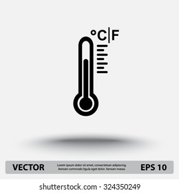 Thermometer sign icon, vector illustration. Flat design style 