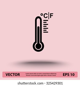 Thermometer sign icon, vector illustration. Flat design style 