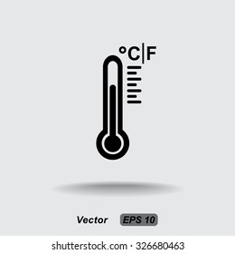 Thermometer sign icon, vector illustration. Flat design style 