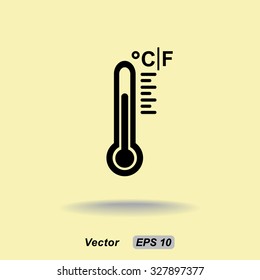 Thermometer sign icon, vector illustration. Flat design style 