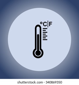 Thermometer sign icon, vector illustration. Flat design style 
