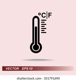 Thermometer sign icon, vector illustration. Flat design style 