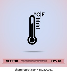 Thermometer sign icon, vector illustration. Flat design style 