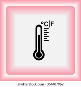 Thermometer sign icon, vector illustration. Flat design style 