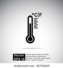 Thermometer sign icon, vector illustration. Flat design style 