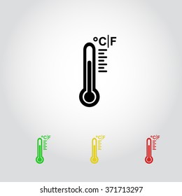 Thermometer sign icon, vector illustration. Flat design style 