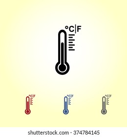 Thermometer sign icon, vector illustration. Flat design style 