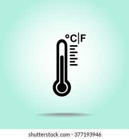 Thermometer sign icon, vector illustration. Flat design style 