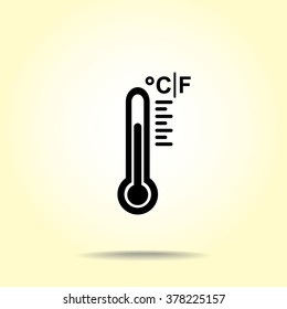 Thermometer sign icon, vector illustration. Flat design style 