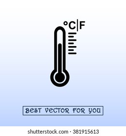 Thermometer sign icon, vector illustration. Flat design style 
