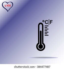 Thermometer sign icon, vector illustration. Flat design style 