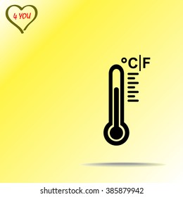 Thermometer sign icon, vector illustration. Flat design style 