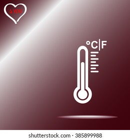 Thermometer sign icon, vector illustration. Flat design style 