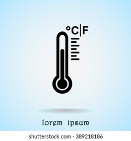 Thermometer sign icon, vector illustration. Flat design style 