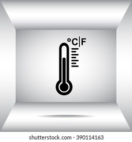 Thermometer sign icon, vector illustration. Flat design style 