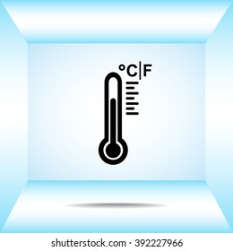 Thermometer sign icon, vector illustration. Flat design style 