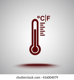 Thermometer sign icon, vector illustration. Flat design style 