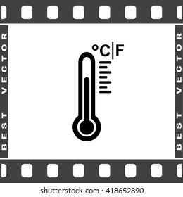 Thermometer sign icon, vector illustration. Flat design style 