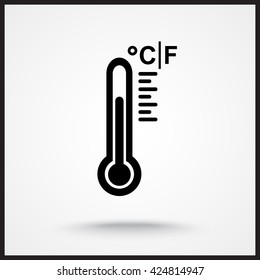 Thermometer sign icon, vector illustration. Flat design style 