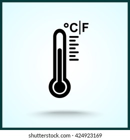 Thermometer sign icon, vector illustration. Flat design style 