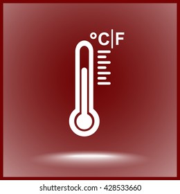 Thermometer sign icon, vector illustration. Flat design style 
