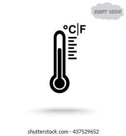 Thermometer sign icon, vector illustration. Flat design style 