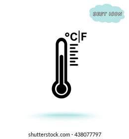 Thermometer sign icon, vector illustration. Flat design style 
