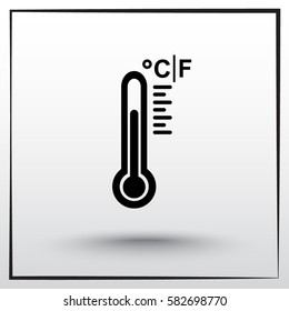 Thermometer sign icon, vector illustration. Flat design style 