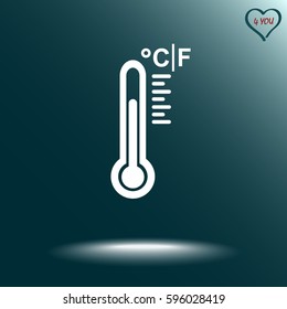 Thermometer sign icon, vector illustration. Flat design style 