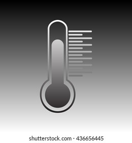Thermometer sign illustration. Gradient icon on gradient background.