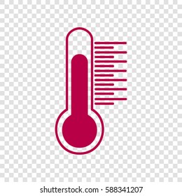 Thermometer sign illustration. Vector. Bordo icon on transparent background.