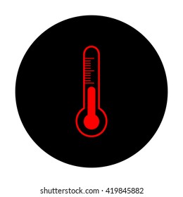 Thermometer sign. Red vector icon