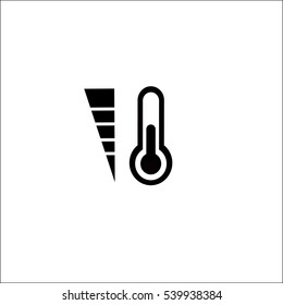 Thermometer with signal bar  icon vector isolate in white back ground