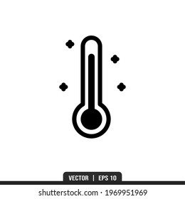 Thermometer silhouette icon vector, illustration logo template in trendy style. Suitable for many purposes.