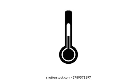 thermometer silhouette on white background temperature measurement