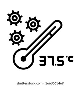Thermometer. Simple design. Line vector. Isolate on white background.