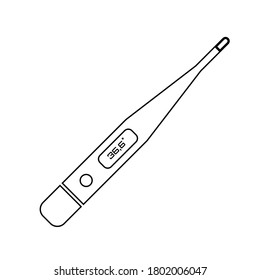 Thermometer simple icon design illustration with scale