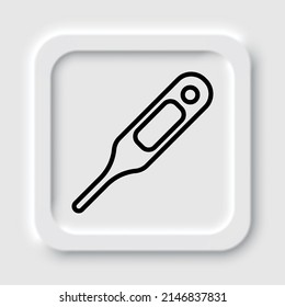 Thermometer simple icon. Flat design. Neumorphism design.ai