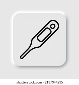 Thermometer simple icon. Flat desing. Neumorphism design.ai