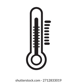 thermometer simple outline silhouette vector illustration minimalist line art design