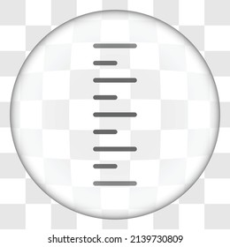 Thermometer simple vector icon. Flat desing. Glass button on transparent grid.ai