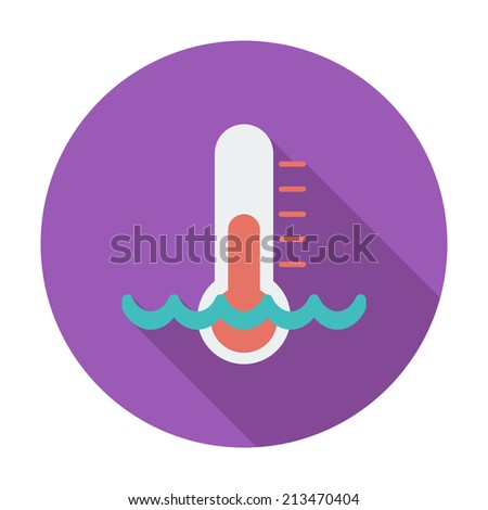 Thermometer. Single flat color icon. Vector illustration.